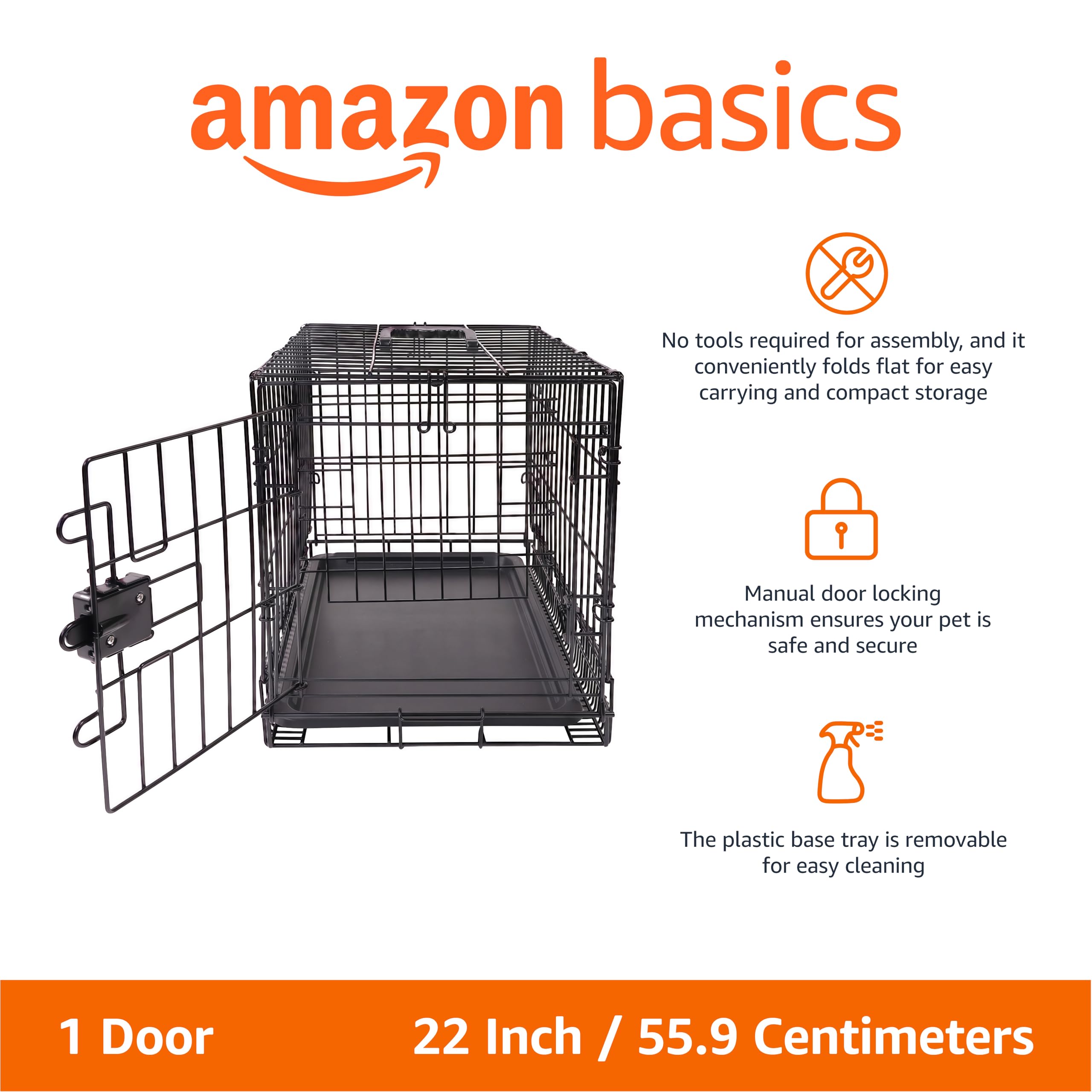 Amazon.com : Amazon Basics Portable, Foldable Metal Wire Dog Crate